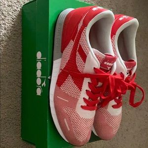 Diadora red white sneakers